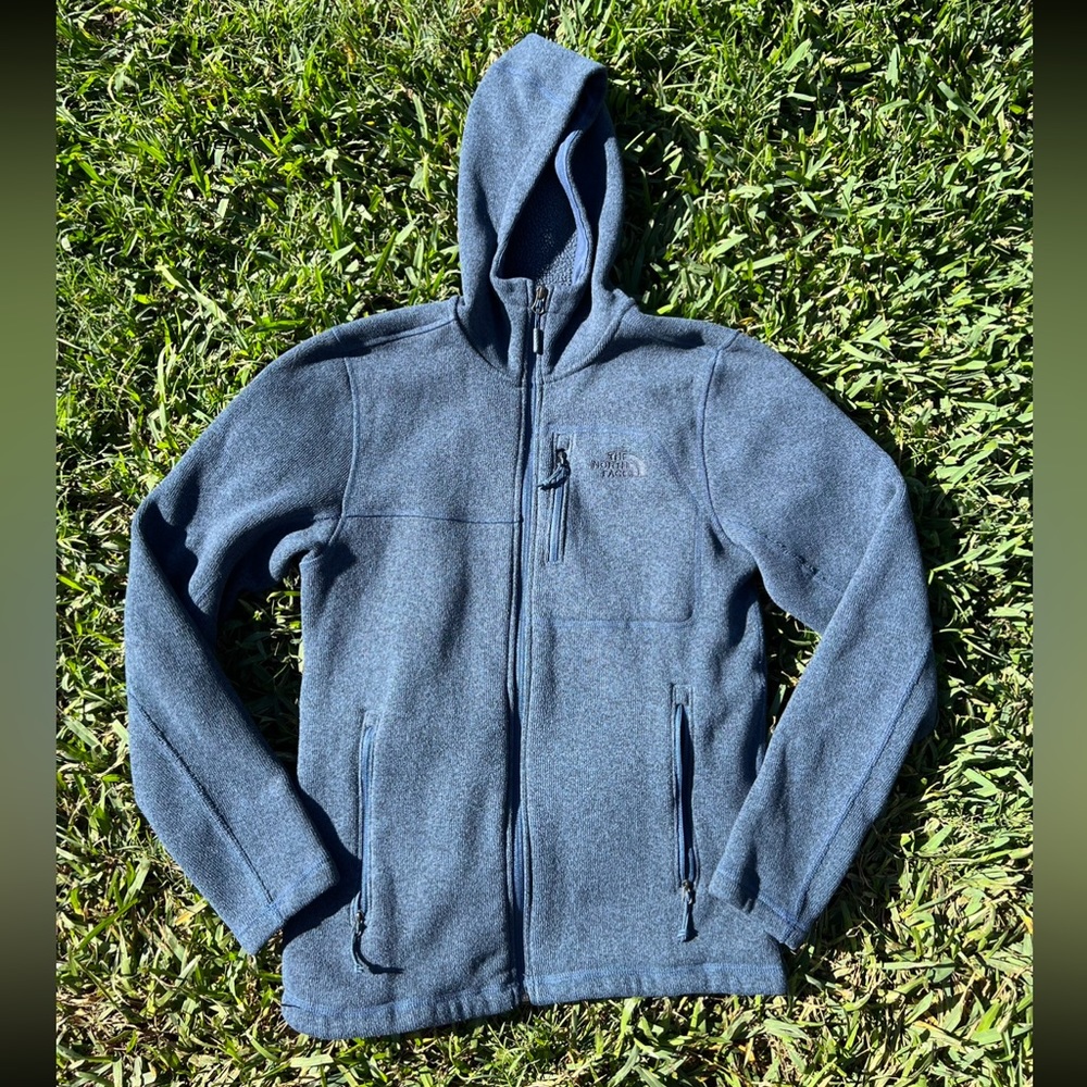 The North Face Full Zip Up Hoodie Men's Size Small Navy Blue Zip Pockets